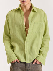 Light Green Gauze Holiday Shirt